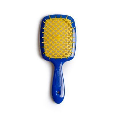 Щітка для волосся Janeke SUPERBRUSH STANDART синя з жовтим фото