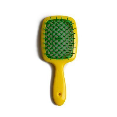 Щітка для волосся Janeke SUPERBRUSH SMALL жовта з зеленим фото