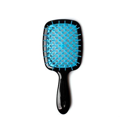 Щітка для волосся Janeke SUPERBRUSH SMALL чорна з блакитним фото