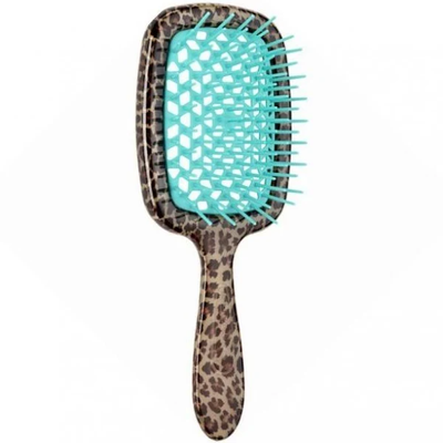 Щітка для волосся Janeke SUPERBRUSH STANDART леопард з блакитним фото