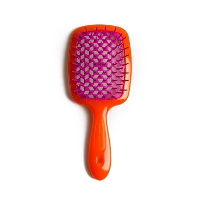 Щітка для волосся Janeke SUPERBRUSH STANDART помаранчева з фіолетовим фото